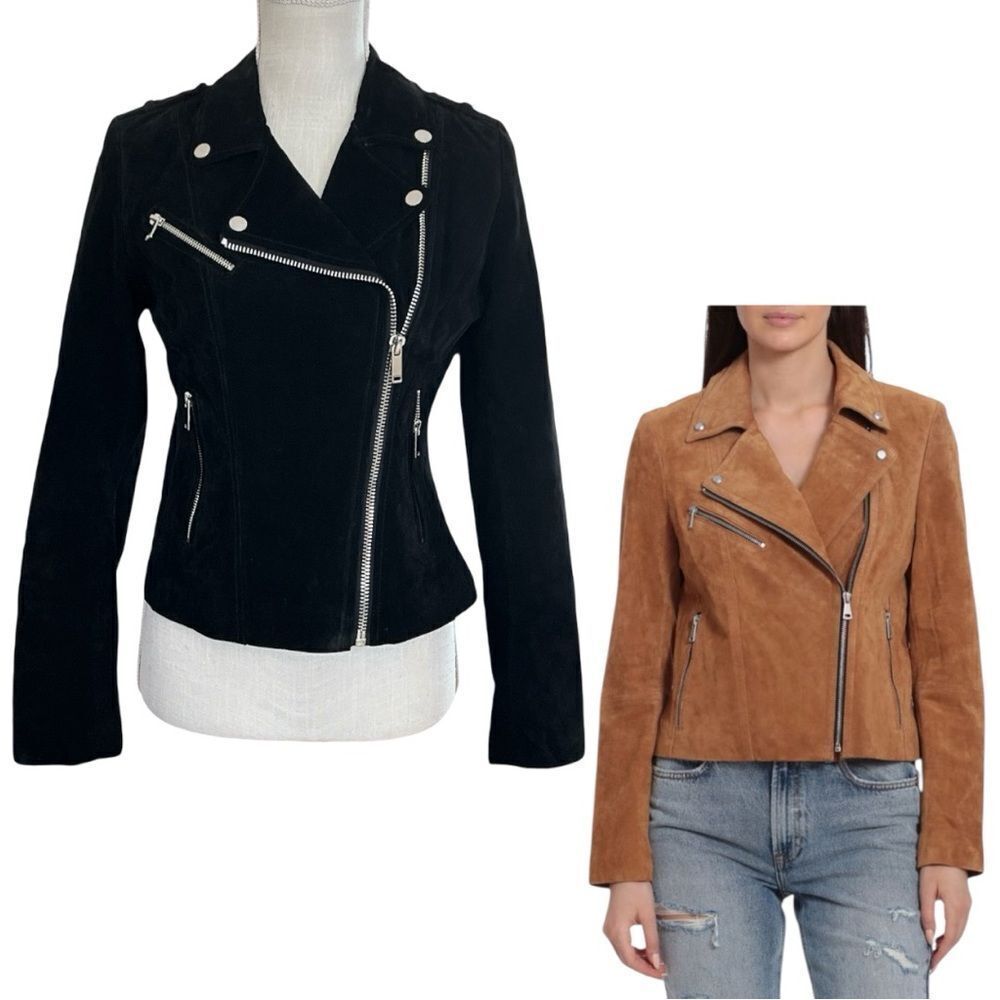 NWOT Bagatelle Suede Biker Black Jacket Size S